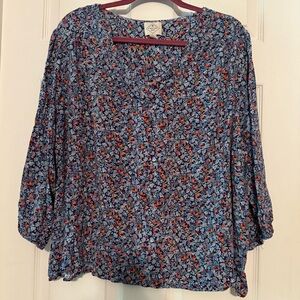 St. John's Bay Blue Floral Blouse